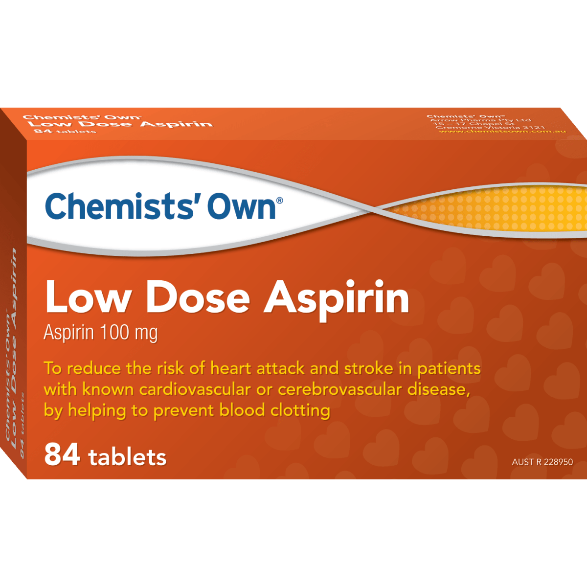 Chemists' Own Low Dose Aspirin 84 Tablets Mullein Pharmacy